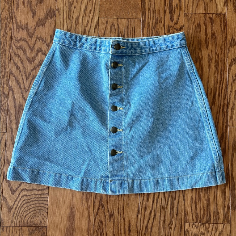American Apparel Denim Button-Up Skirt